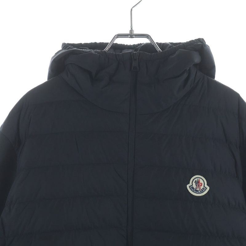 Moncler Knit Cut Replacement Hooded Zip Up Jacket Black