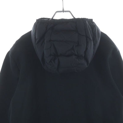 Moncler Knit Cut Replacement Hooded Zip Up Jacket Black