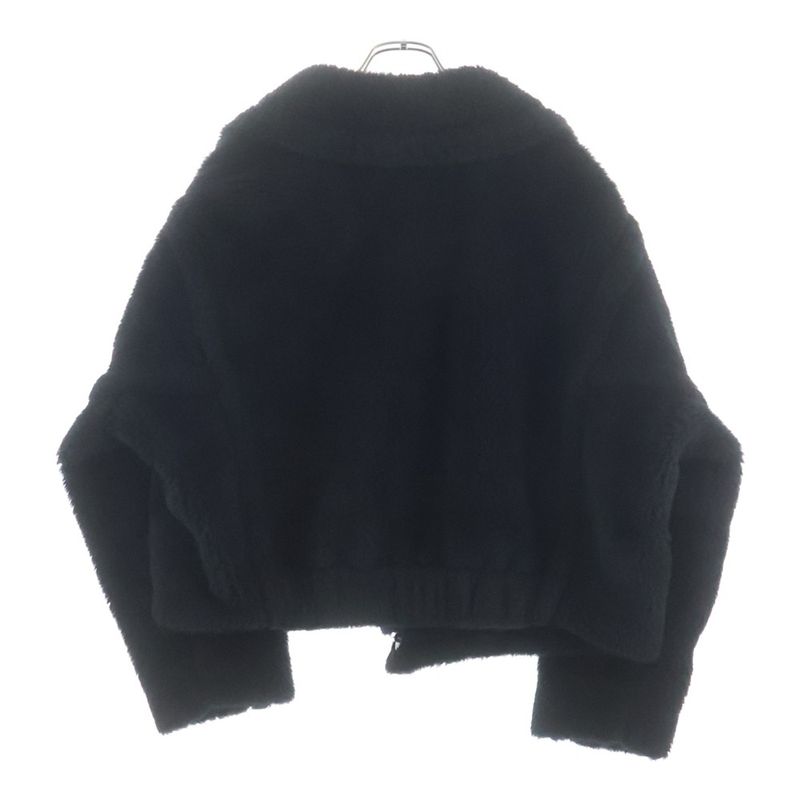 Max Mara Boa Teddy Bear Cropped Coat Black