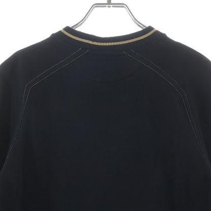 Fendi Front Logo Embroidery Crew Neck Long Sleeve Sweatshirt Black