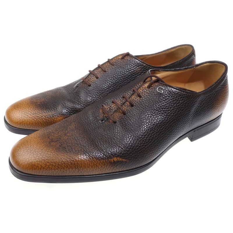 Gucci Leather Lace Up Dress Shoes Brown