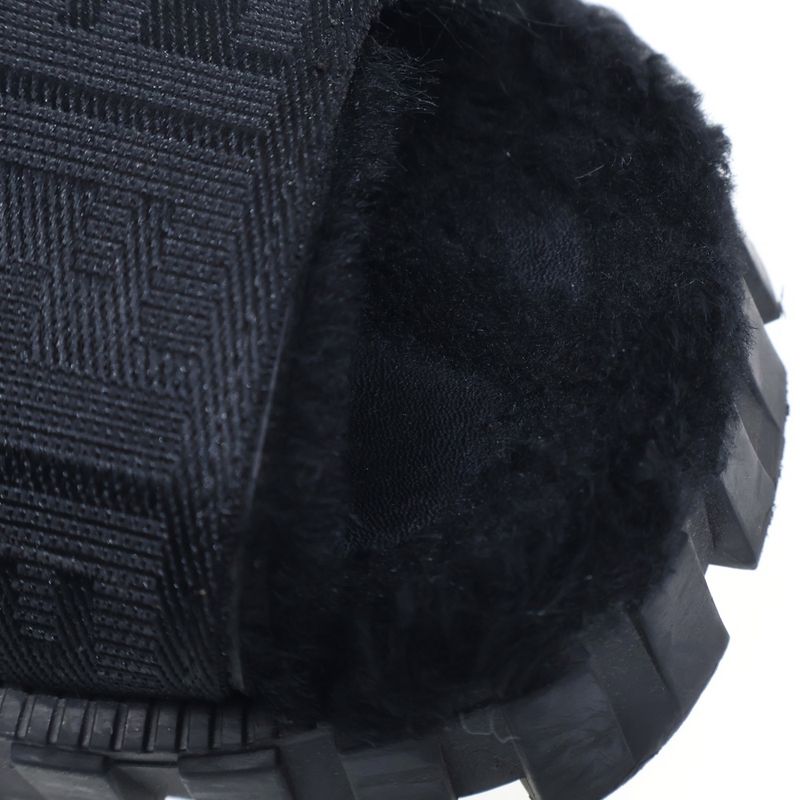 Fendi Fflogo Sole Boa Sandals Black