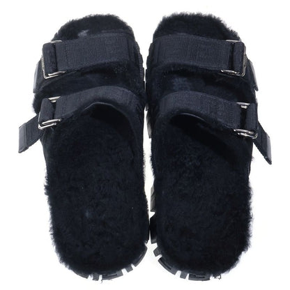 Fendi Fflogo Sole Boa Sandals Black
