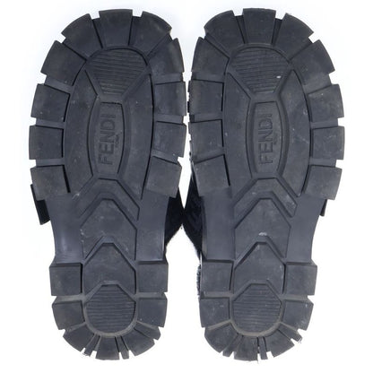 Fendi Fflogo Sole Boa Sandals Black