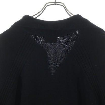 Moncler Shawl Collar Knit Dress Black Sweater