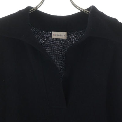 Moncler Shawl Collar Knit Dress Black Sweater