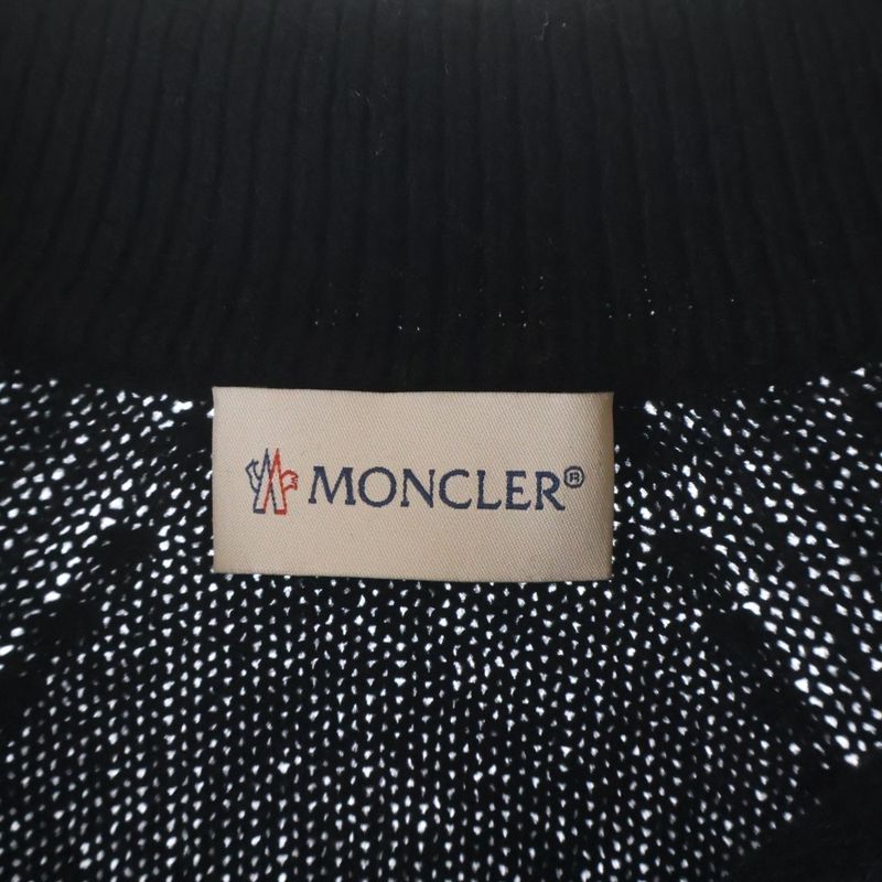 Moncler Shawl Collar Knit Dress Black Sweater