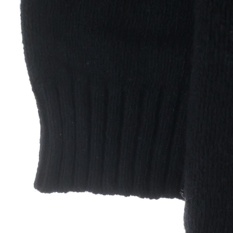 Moncler Shawl Collar Knit Dress Black Sweater