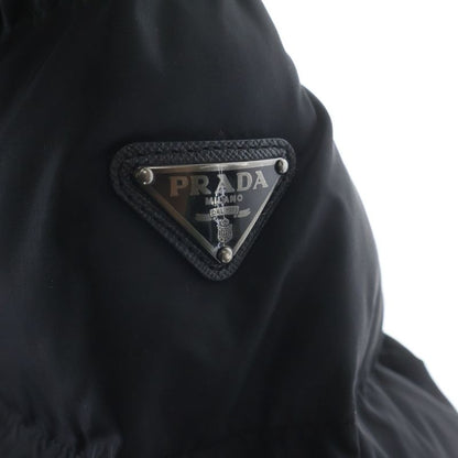 Prada Blue Riders Down Jacket Triangle Logo Nylon Black