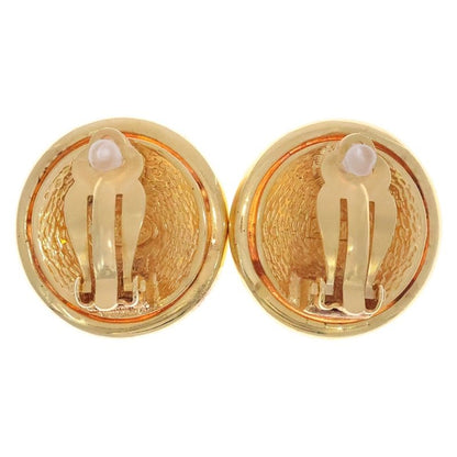 Chanel Vintage CC Logo Circle Earrings Gold
