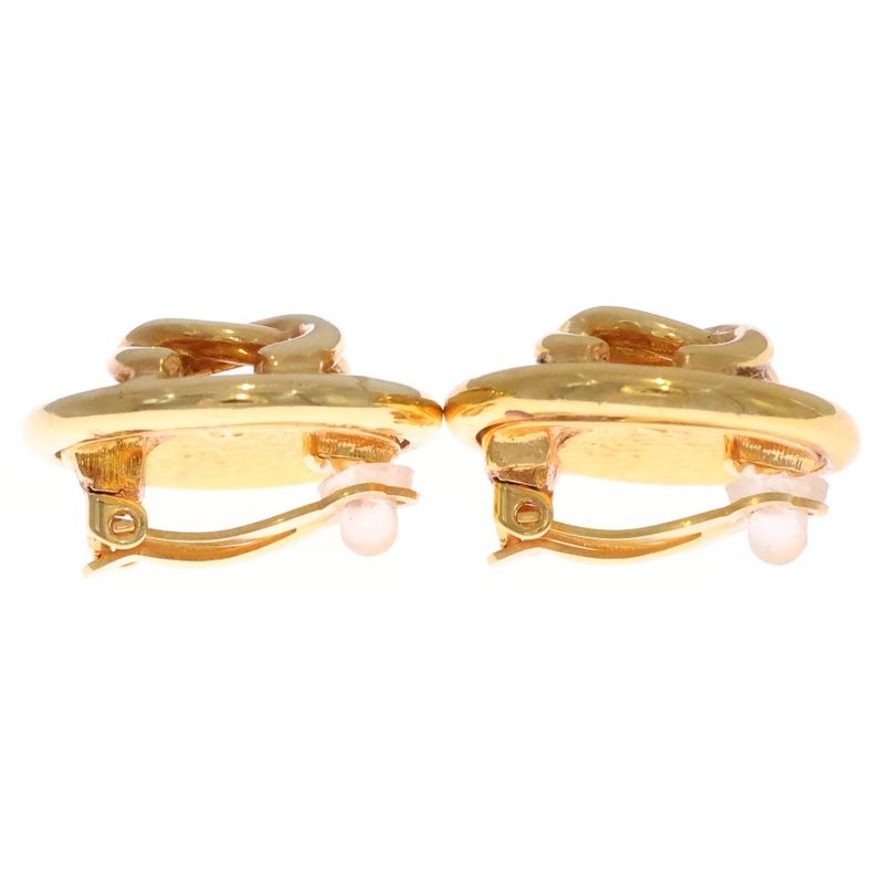 Chanel Vintage CC Logo Circle Earrings Gold
