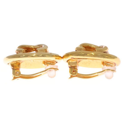 Chanel Vintage CC Logo Circle Earrings Gold