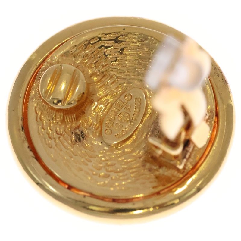Chanel Vintage CC Logo Circle Earrings Gold