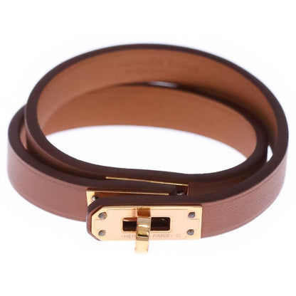 Hermes Mini Kelly Double Tour Leather Bracelet Brown