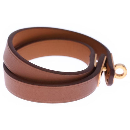 Hermes Mini Kelly Double Tour Leather Bracelet Brown