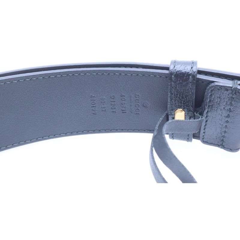 Gucci GG Marmont Leather Belt Black Gold