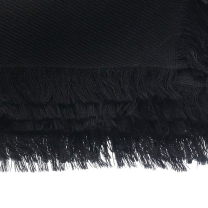 Louis Vuitton Shawl Monogram Silk Wool Black Scarf