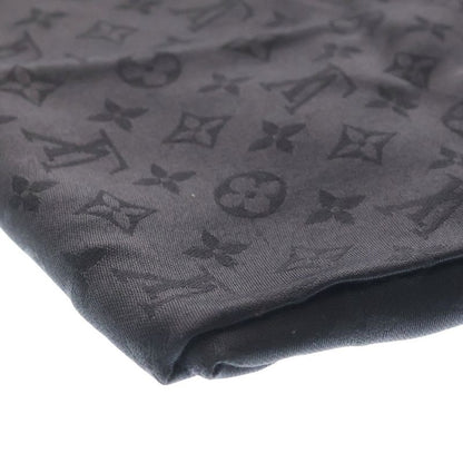 Louis Vuitton Shawl Monogram Silk Wool Black Scarf