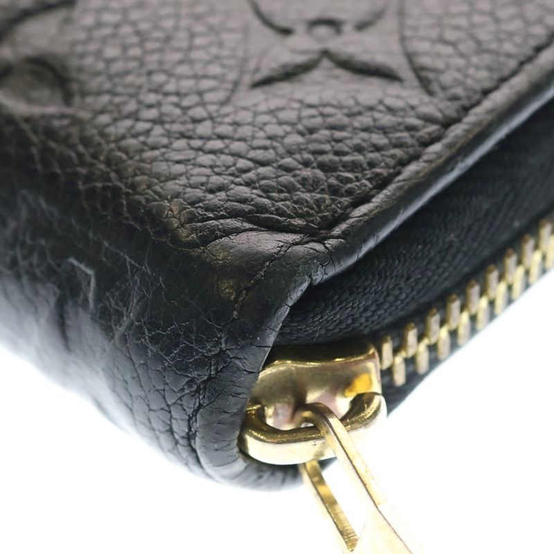 Louis Vuitton Monogram Empreinte Zippy Wallet Card Case Leather Gold