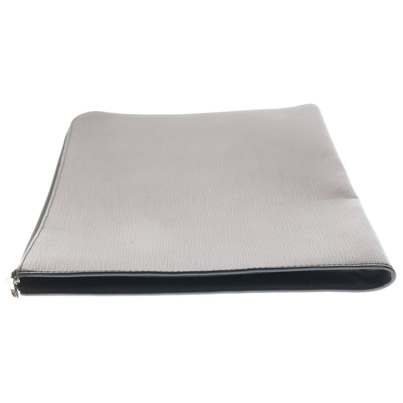 Louis Vuitton Pochette Jour Clutch Case Pouch Black Leather Silver