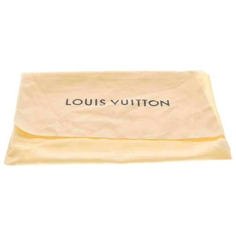 Louis Vuitton Pochette Jour Clutch Case Pouch Black Leather Silver