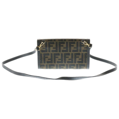 Fendi Zucca Shoulder Wallet Brown Canvas