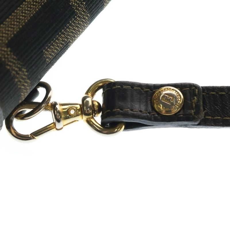 Fendi Zucca Shoulder Wallet Brown Canvas