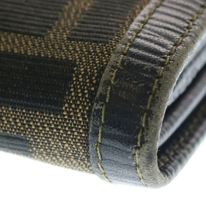 Fendi Zucca Shoulder Wallet Brown Canvas