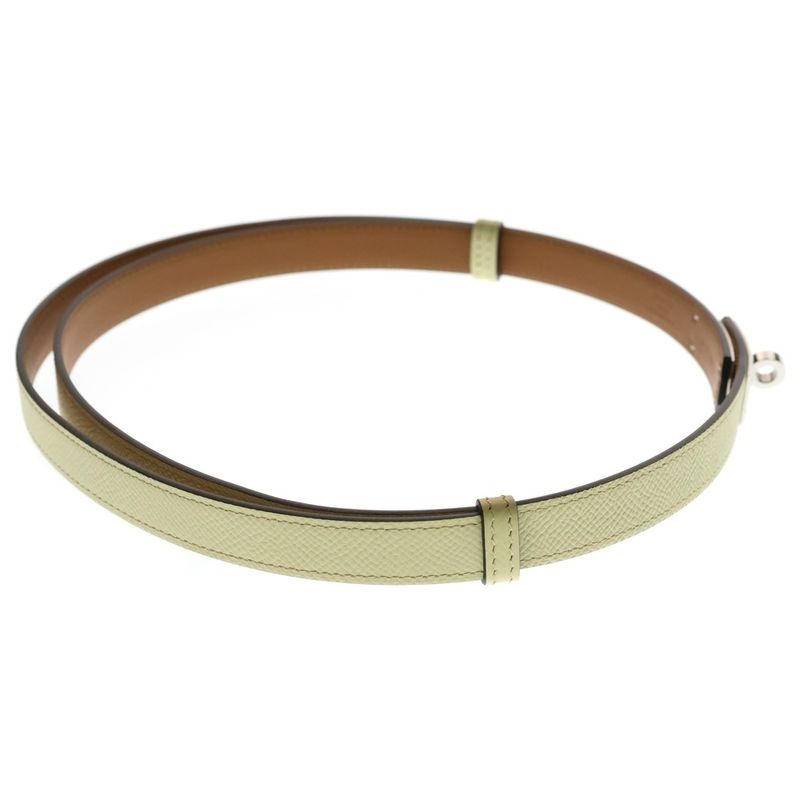 Hermes Kelly Pocket Belt Yellow Veau Epsom Silver