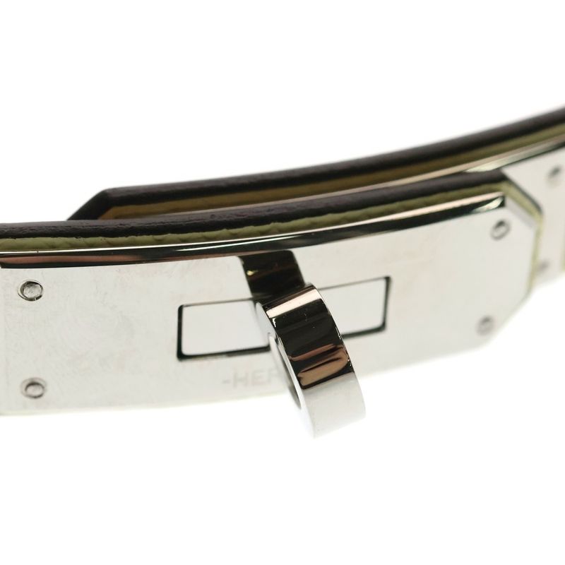 Hermes Kelly Pocket Belt Yellow Veau Epsom Silver