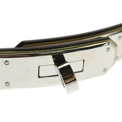 Hermes Kelly Pocket Belt Yellow Veau Epsom Silver