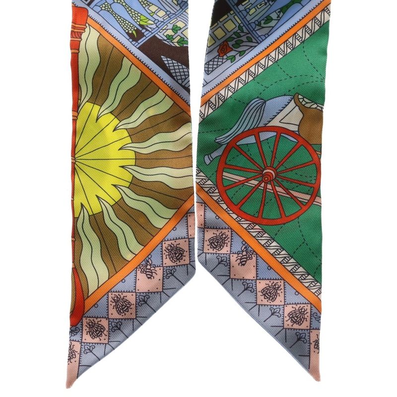 Hermes Scarf Twilly Object de Curiosity Silk Multicolor