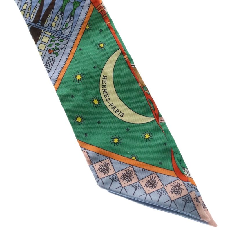 Hermes Scarf Twilly Object de Curiosity Silk Multicolor