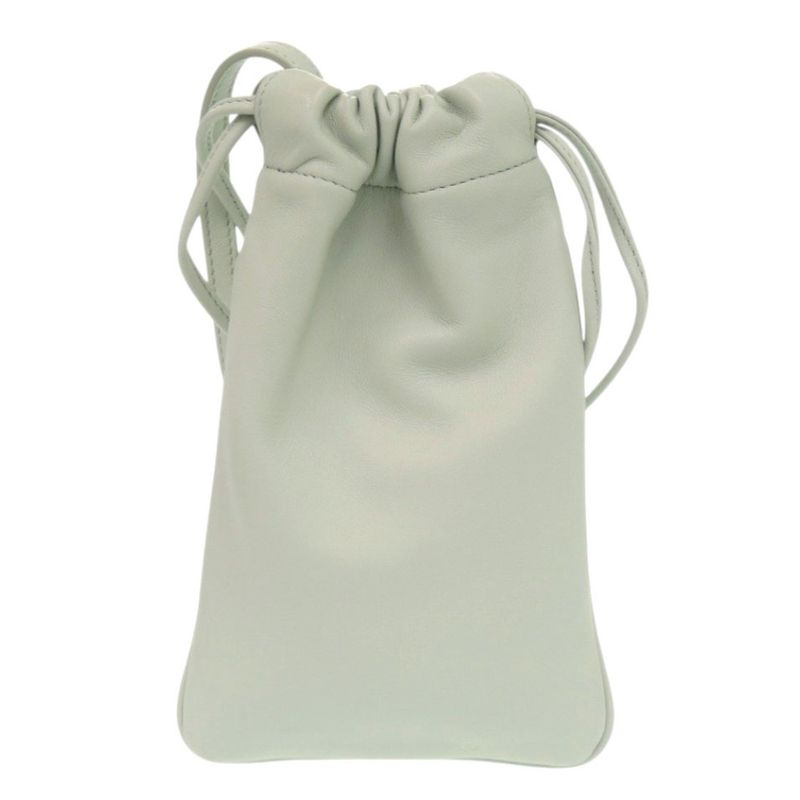 Celine Triomphe Drawstring Phone Pouch Leather Light Green Shoulder Bag