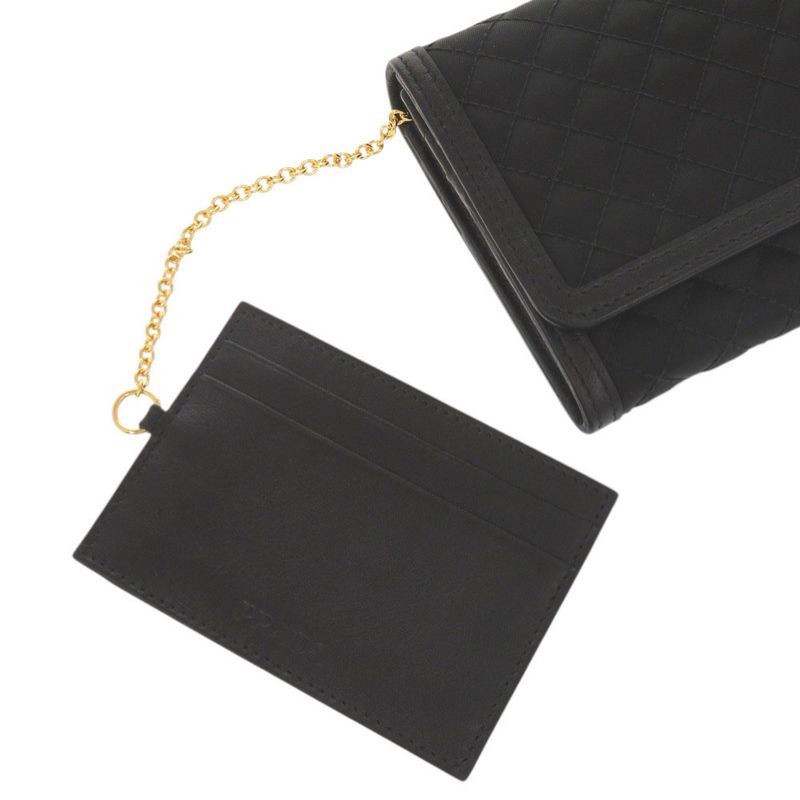 Prada Quilted Nylon Leather Black Wallet