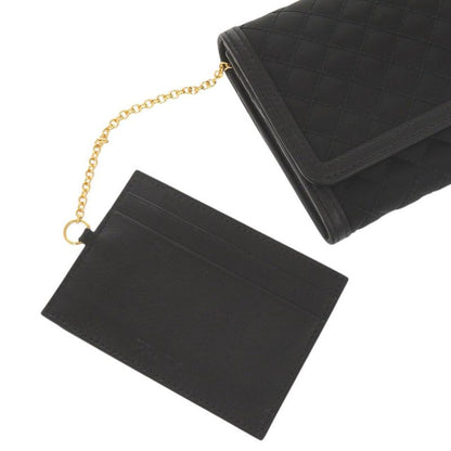 Prada Quilted Nylon Leather Black Wallet