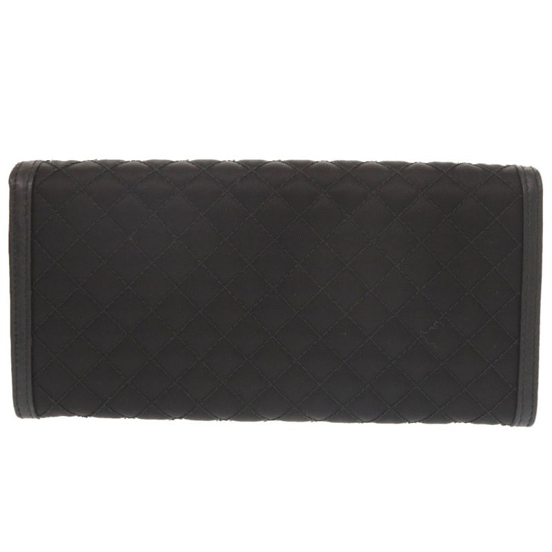 Prada Quilted Nylon Leather Black Wallet