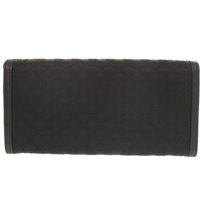 Prada Quilted Nylon Leather Black Wallet