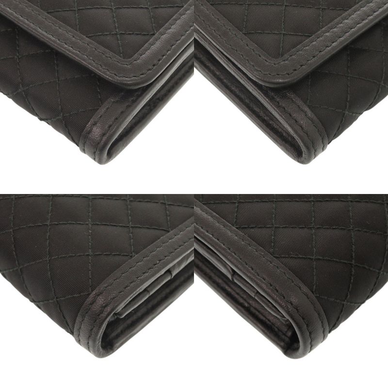 Prada Quilted Nylon Leather Black Wallet