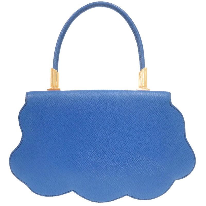 Hermes Limited Sun Cloud Courchevel Blue France Gold Handbag