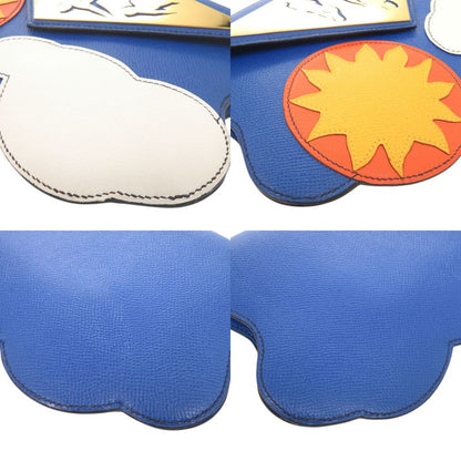 Hermes Limited Sun Cloud Courchevel Blue France Gold Handbag