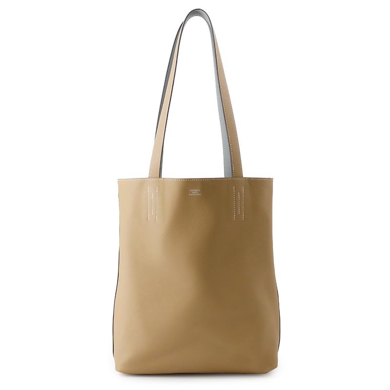 Hermes Tote Neo Double Sens 28 Gris Perle Pouchier Swift Reversible