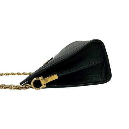 Gucci Ophidia Sherry Line GG Logo Leather Chain Shoulder Bag Pochette Black