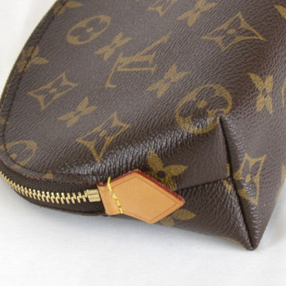 Louis Vuitton Pochette Cosmetic PM Makeup Pouch Monogram Canvas Brown