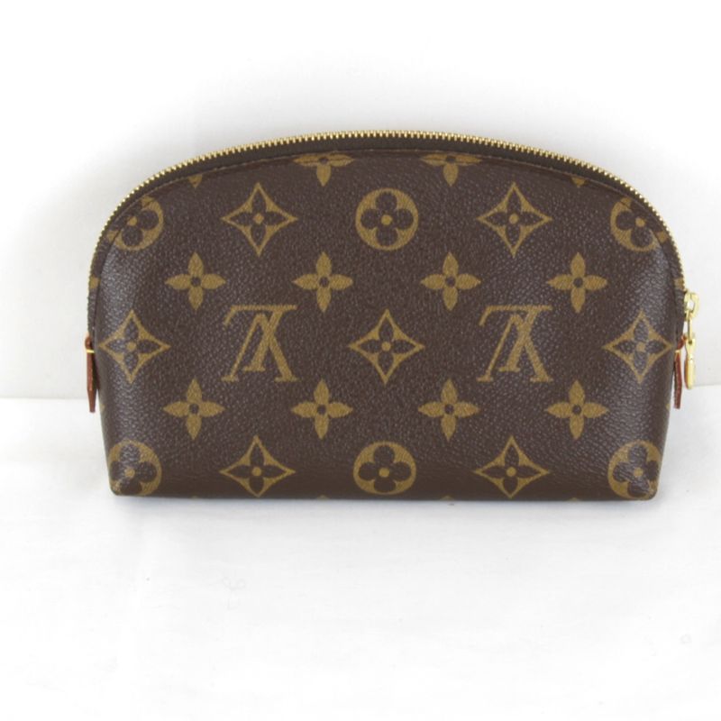 Louis Vuitton Pochette Cosmetic PM Makeup Pouch Monogram Canvas Brown