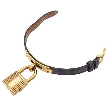 Hermes Kelly Watch Gold Blue Quartz Cadena