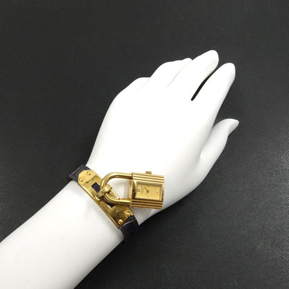 Hermes Kelly Watch Gold Blue Quartz Cadena