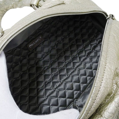 Chanel Bag Handbag Wild Stitch Leather Champagne Gold Silver Handheld Quilted