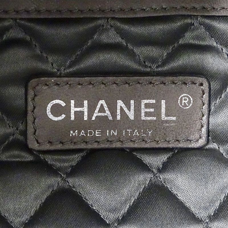 Chanel Bag Handbag Wild Stitch Leather Champagne Gold Silver Handheld Quilted