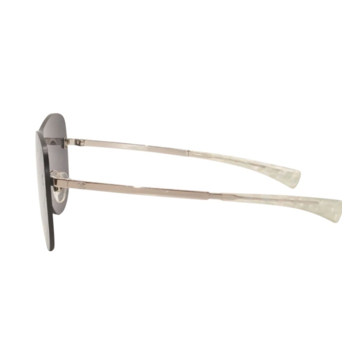 Chanel Rimless Sunglasses Eyewear CC Logo Black — view 4